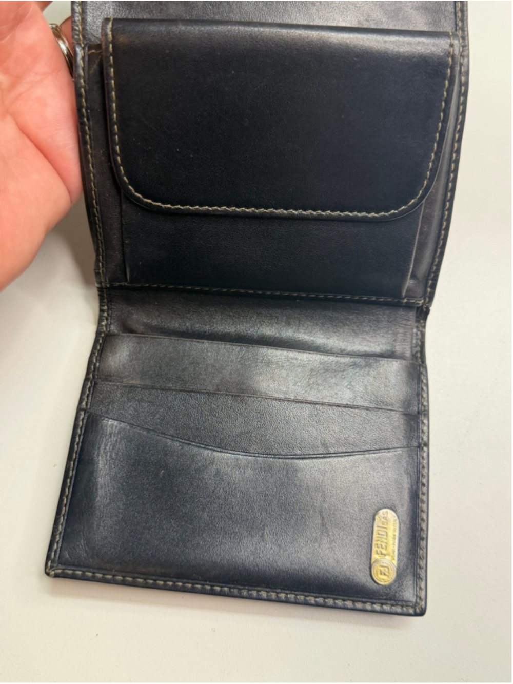 Women's Fendi Checkered Wallet One Size Brown and Black - Picture 6 of 9